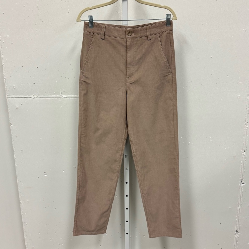 NWT COS Women’s Straight Leg Corduroy Chino Pants Slim Fit Tapered Leg Sz4 Beige